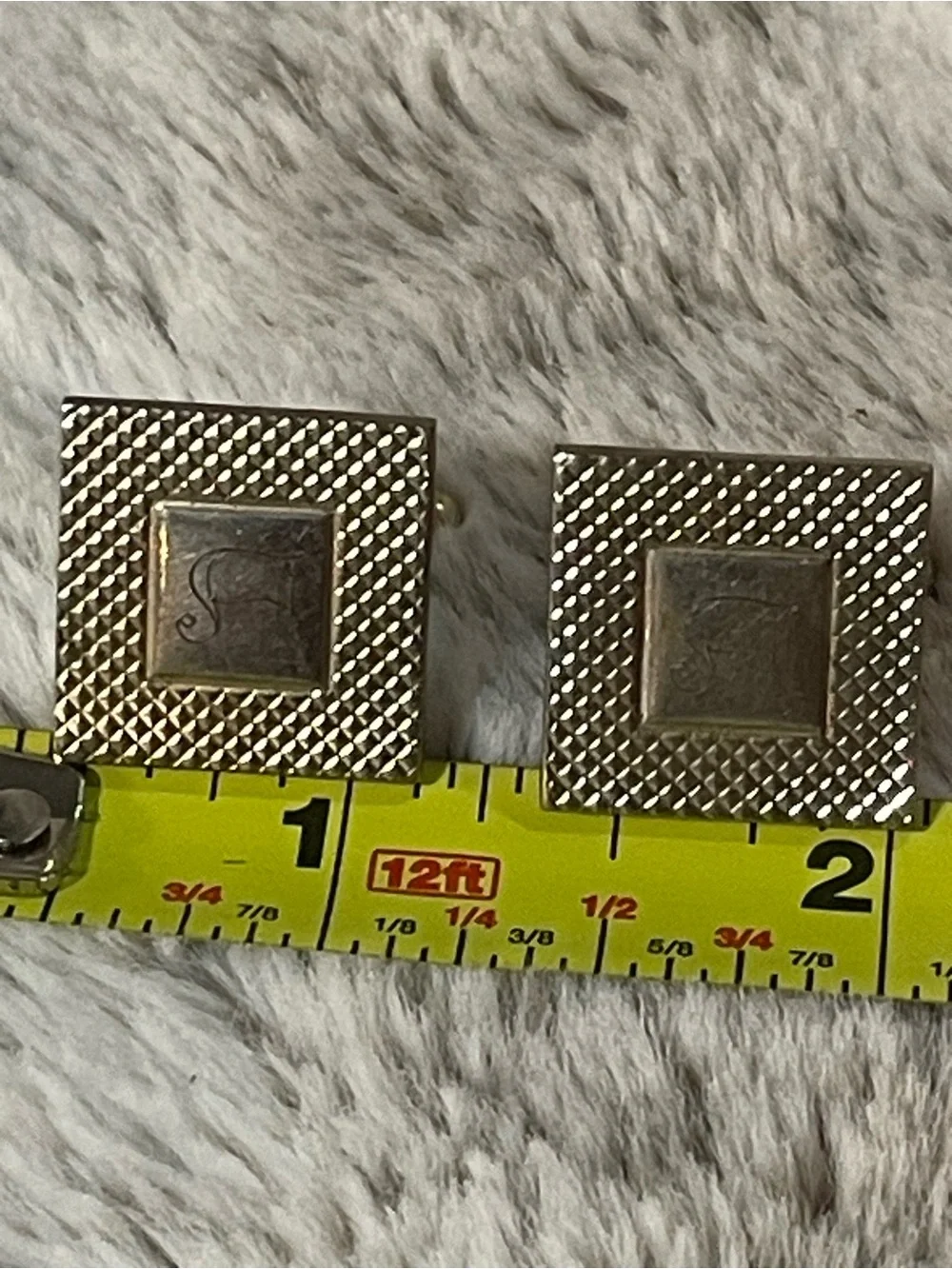 Monogrammed “A”  Gold-Tone Men’s Cufflinks - Elegant Square Design